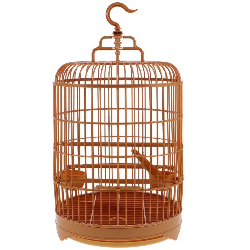 UKCOCO Round Bird Cage with Hanging Hook and Feeding Cups Small Pet Cage for Parakeets Budgi