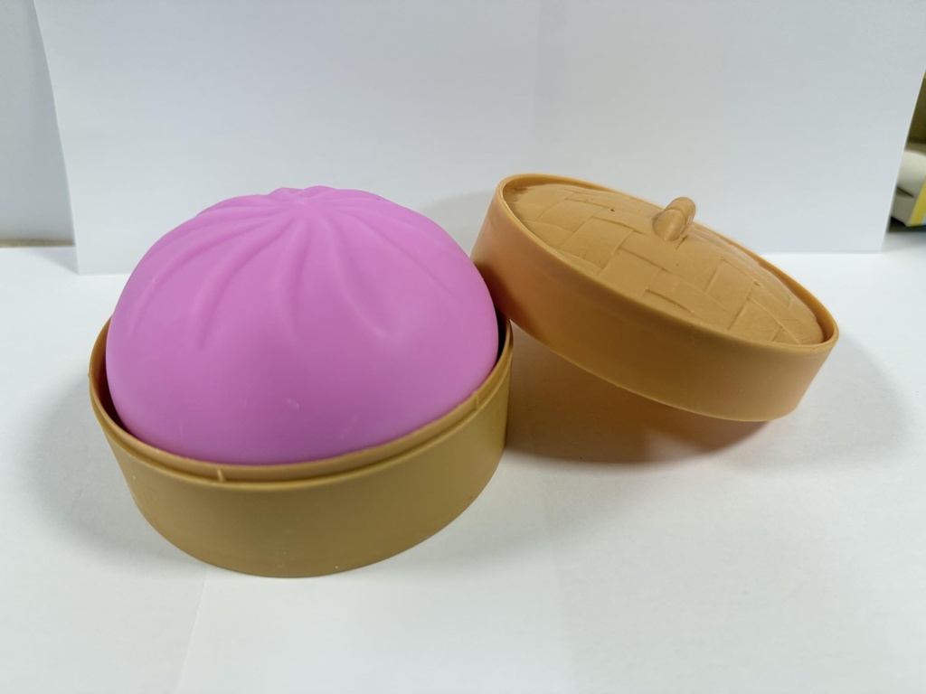 Dumpling Ball, Cute Steamer Bun Design, Glitter Dumpling for Adults (Purple)