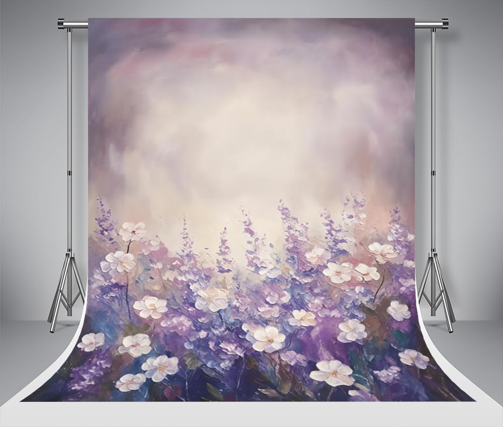 Kate Dark Blue Abstract Backdrop Vintage Flower Photography Backdrop Oil Painting Portrait
