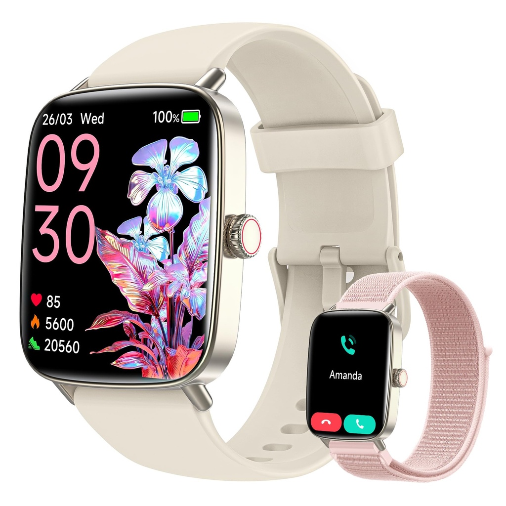 Smart Watch for Women (Answer/Make Calls), 1.85" HD Screen Fitness Watch with Bluetooth 5.3