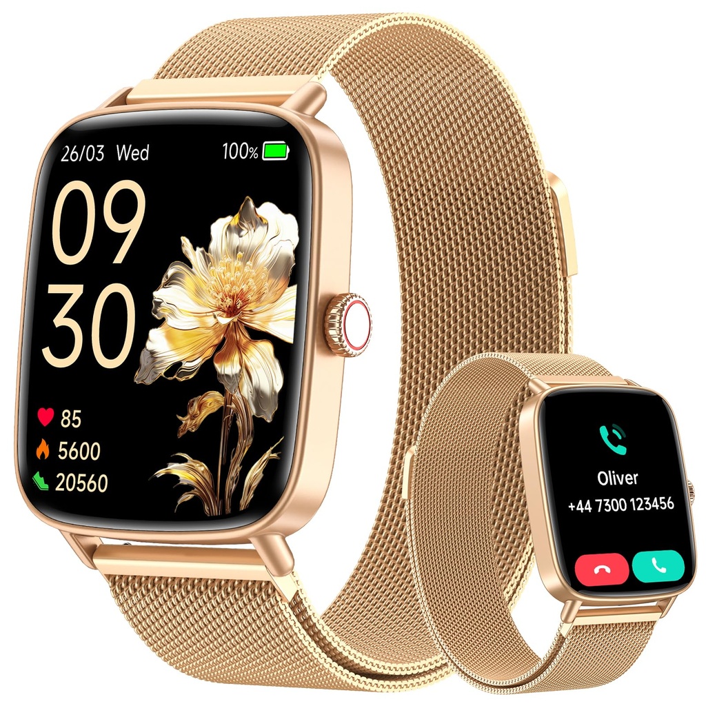 Smart Watch for Women (Answer/Make Calls), 1.85" HD Screen Fitness Watch with Bluetooth 5.3