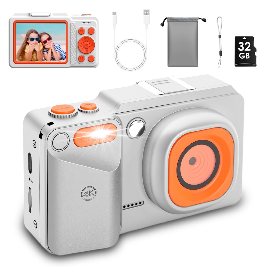 Digital Camera, 1080P 72MP FHD Kids Camera, Portable Compact Digital Camera with 16X Digita