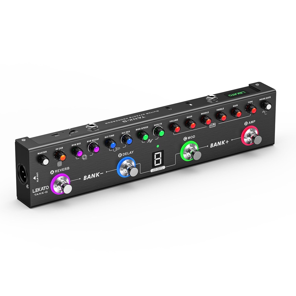 Multi Effects Guitar Pedal,LEKATO Digital Electric Guitar Effector with 36 Editable Presets