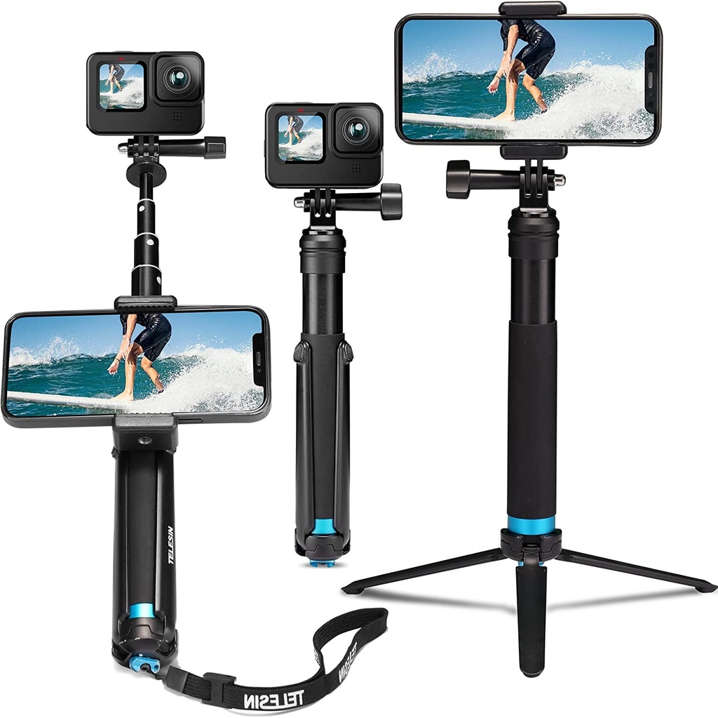 35" Extendable Selfie Stick Tripod, Handheld Monopods With Feet, Compatible For DSLR Camera