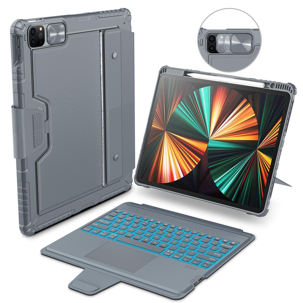 Nillkin Case with Keyboard for iPad Air 13 inch M3/M2 (2025/2024) iPad Pro 12.9 inch (6th,