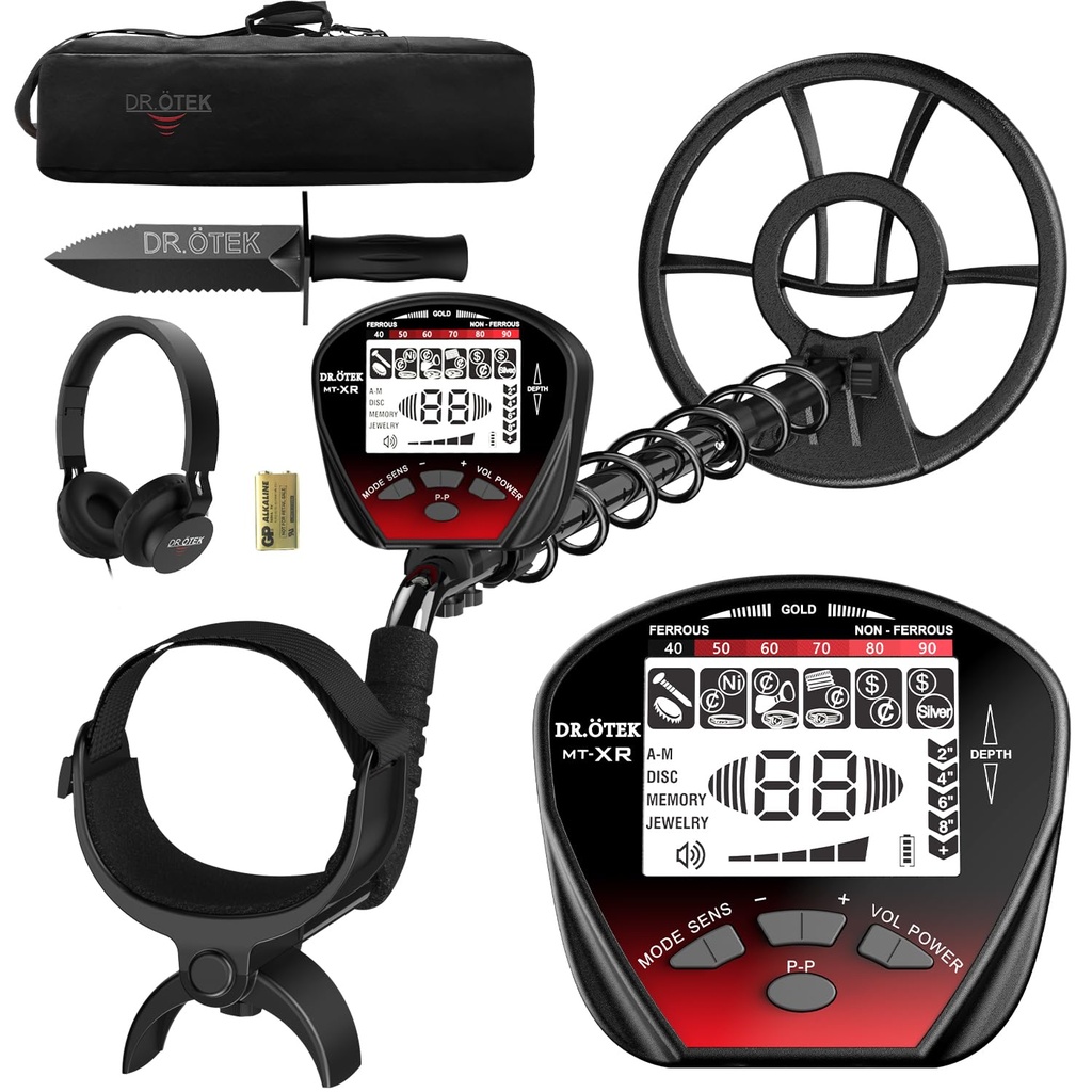 DR.OTEK Metal Detector for Adults Professional, Lightweight, Pinpoint & Exclusive Memory Mode