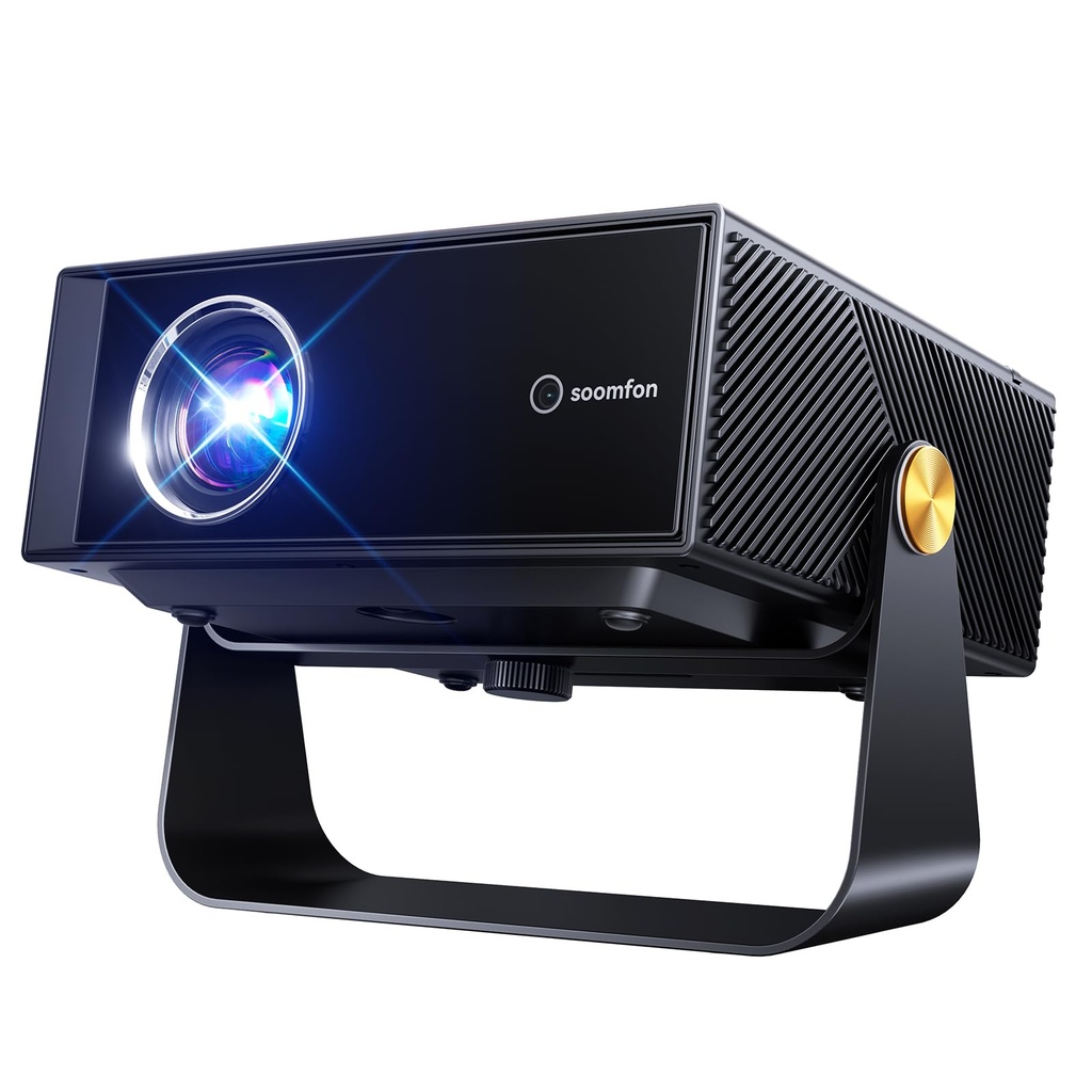 SOOMFON Smart Projector 4K Supported - Native 1080P Home Cinema Projector with HDR10, WiFi & Bluetooth