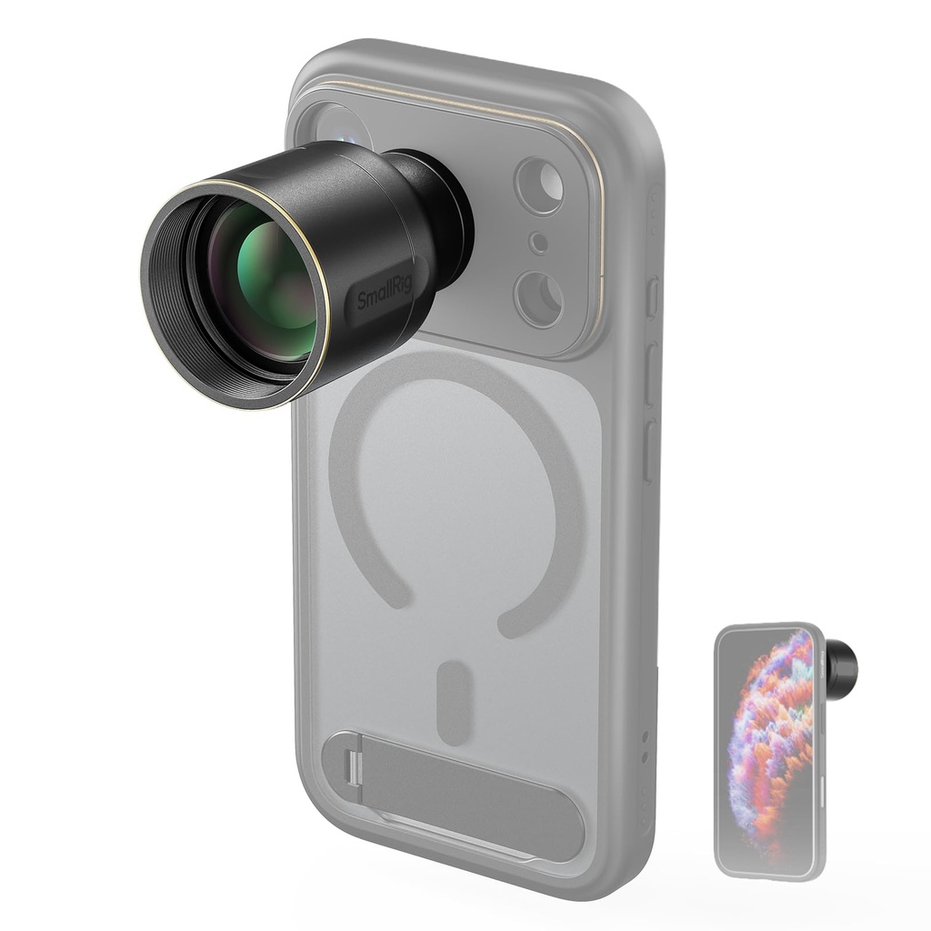 SMALLRIG 2X Telephoto Lens for iPhone 17/16/15 Pro Max, 2x Magnification HD Lens