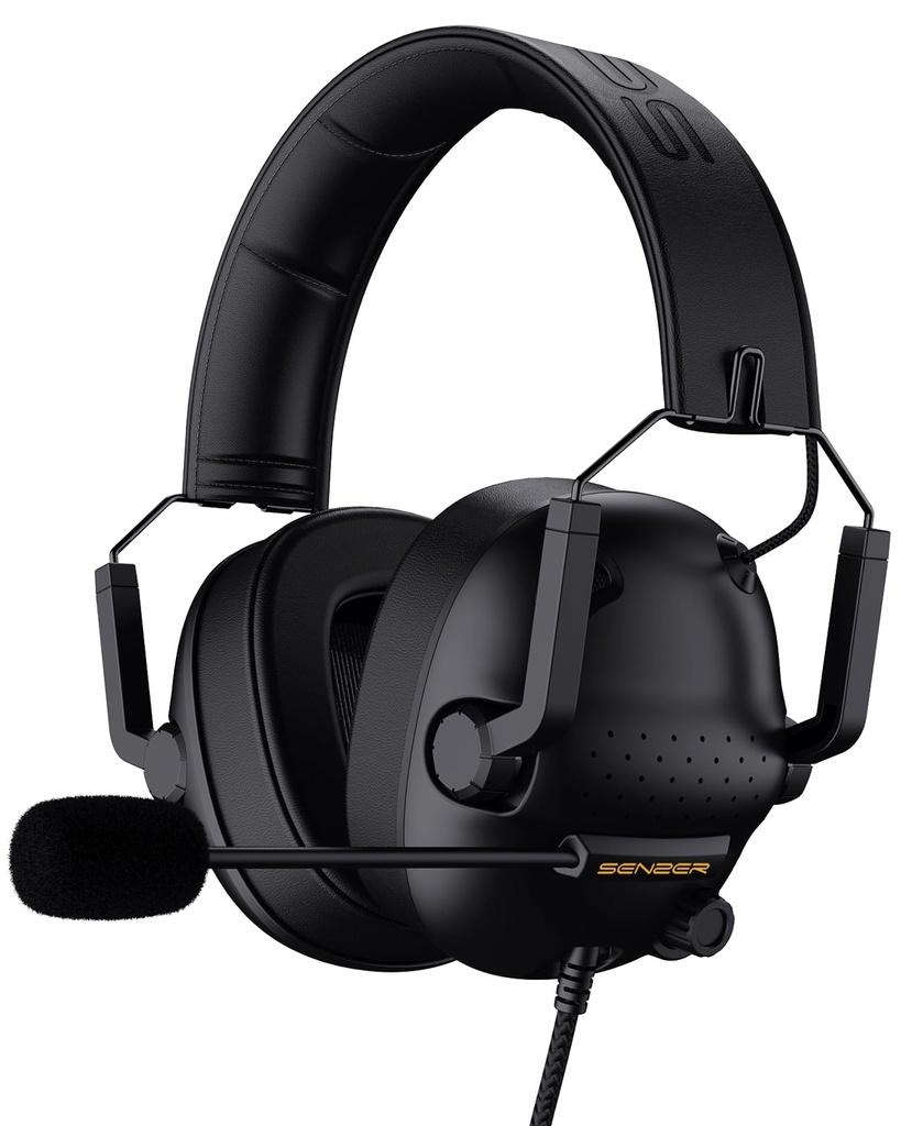 Senzer SG500 Gaming Headset with Noise Cancelling Microphone- Memory Foam Ear Pads-Portable