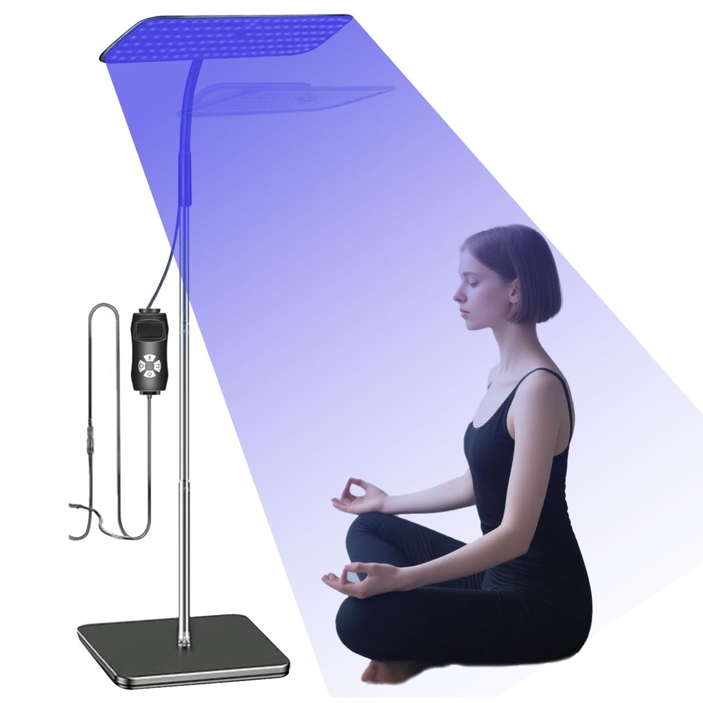 Face Tanning Lamp, 660+850nm Solarium Light with 240 LEDs, Rotating Head, Adjustable