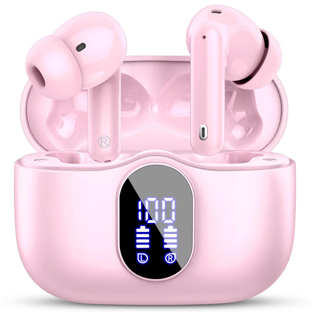Wireless Earbuds, Bluetooth 5.4 Headphones In Ear with 4 ENC Noise Cancelling Mic, Bluetooth