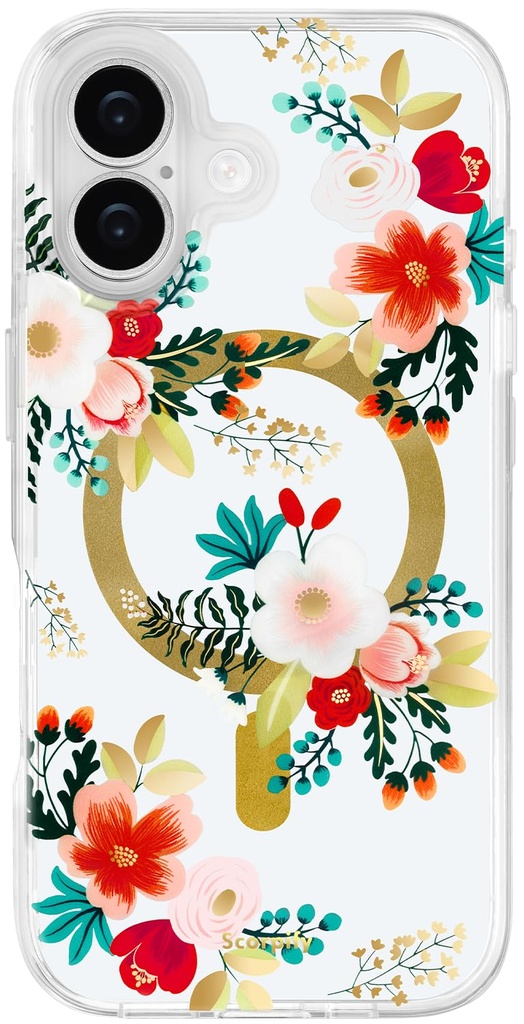 SCORPIFY for iPhone 17 Case [Compatible with MagSafe] with White Primrose Floral Design