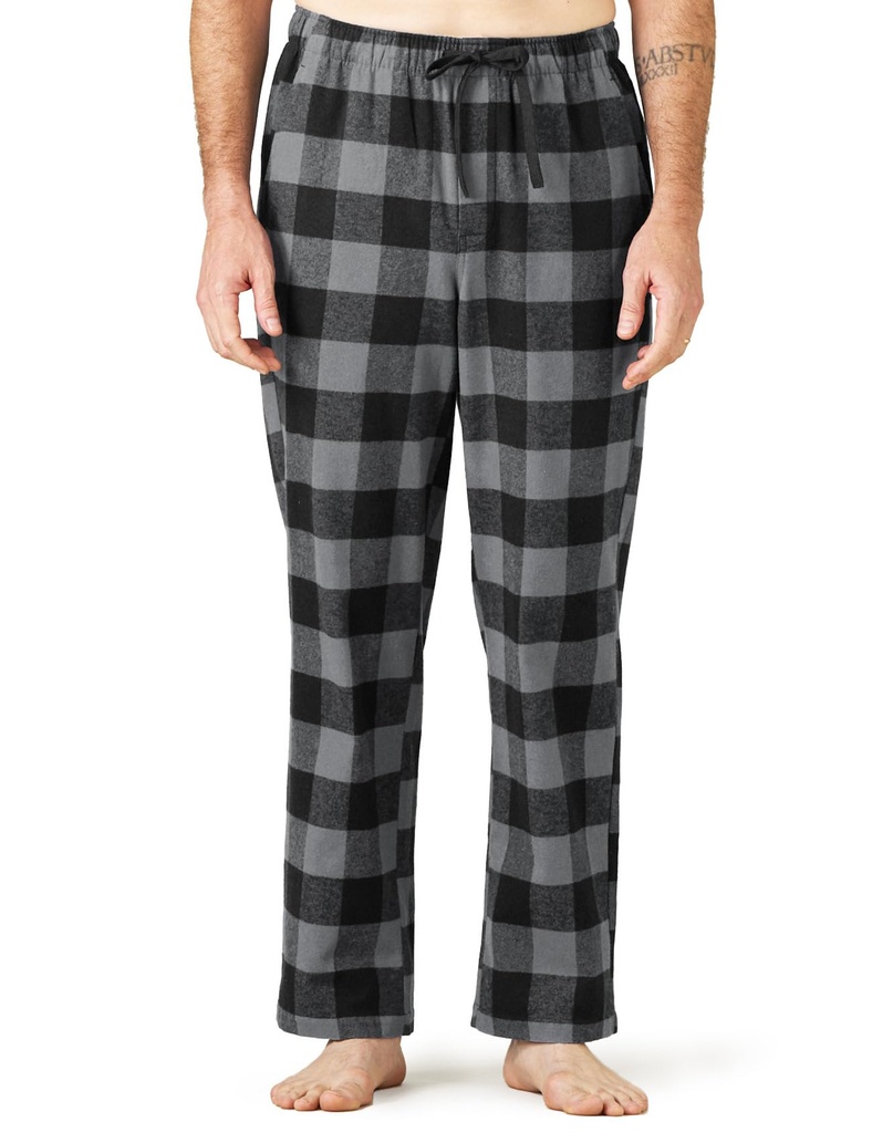 LAPASA Men's Plaid 100% Woven Cotton Loungewear Pyjama Pants Nightwear Trousers M38 (Red+Na