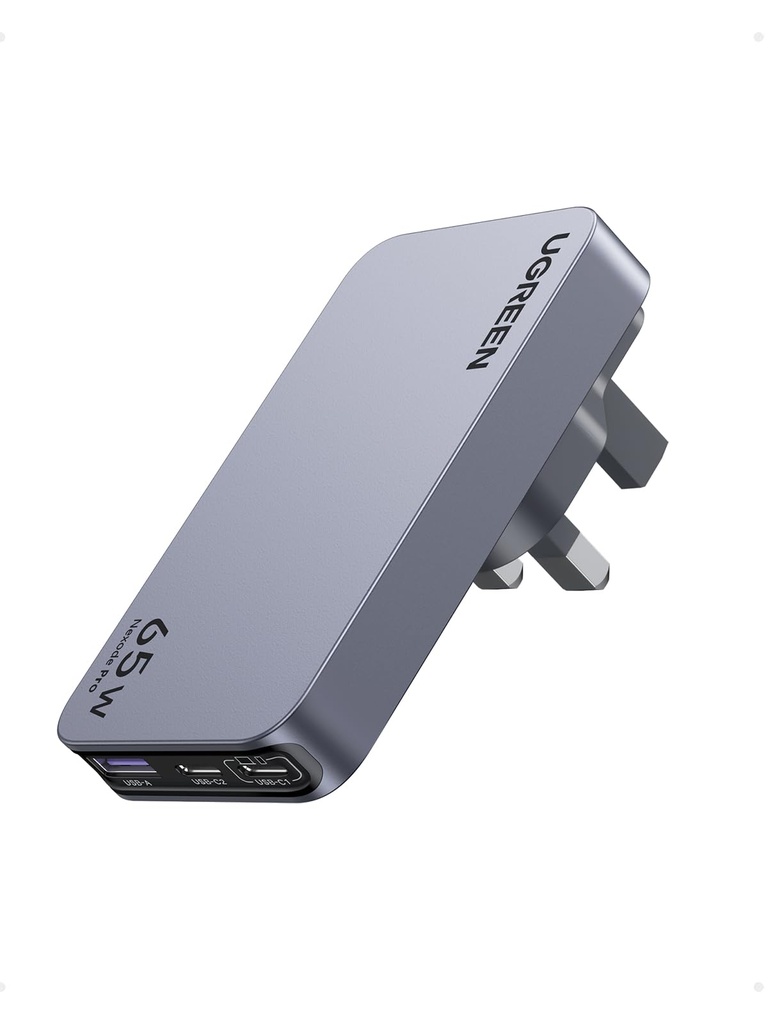 UGREEN USB C Charger 65W Fast Charger Plug Nexode Pro 3-Port GaN Travel Charger Adapter 