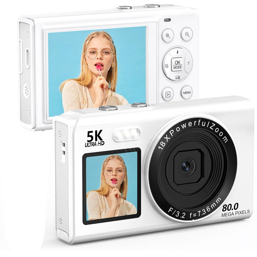 Digital Camera, 5K 64MP Cameras for Photography with WiFi, 64GB Card, Autofocus, Selfie 3" L