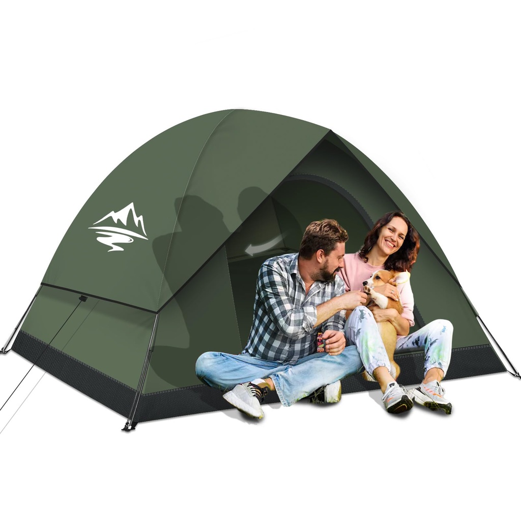 Camping Tent 2/3 Man Dome Tents - Waterproof and Windproof Lightweight Easy Setup, Large Do