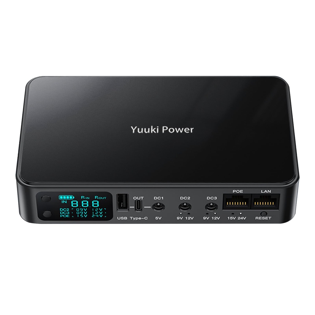 Yuuki Power Mini UPS for Router BT Hub 18000mAh(56Wh) DC 12V/9VÃ¢ÂŽÂ“2A USB 5VÃ¢ÂŽÂ“3.6A UPS