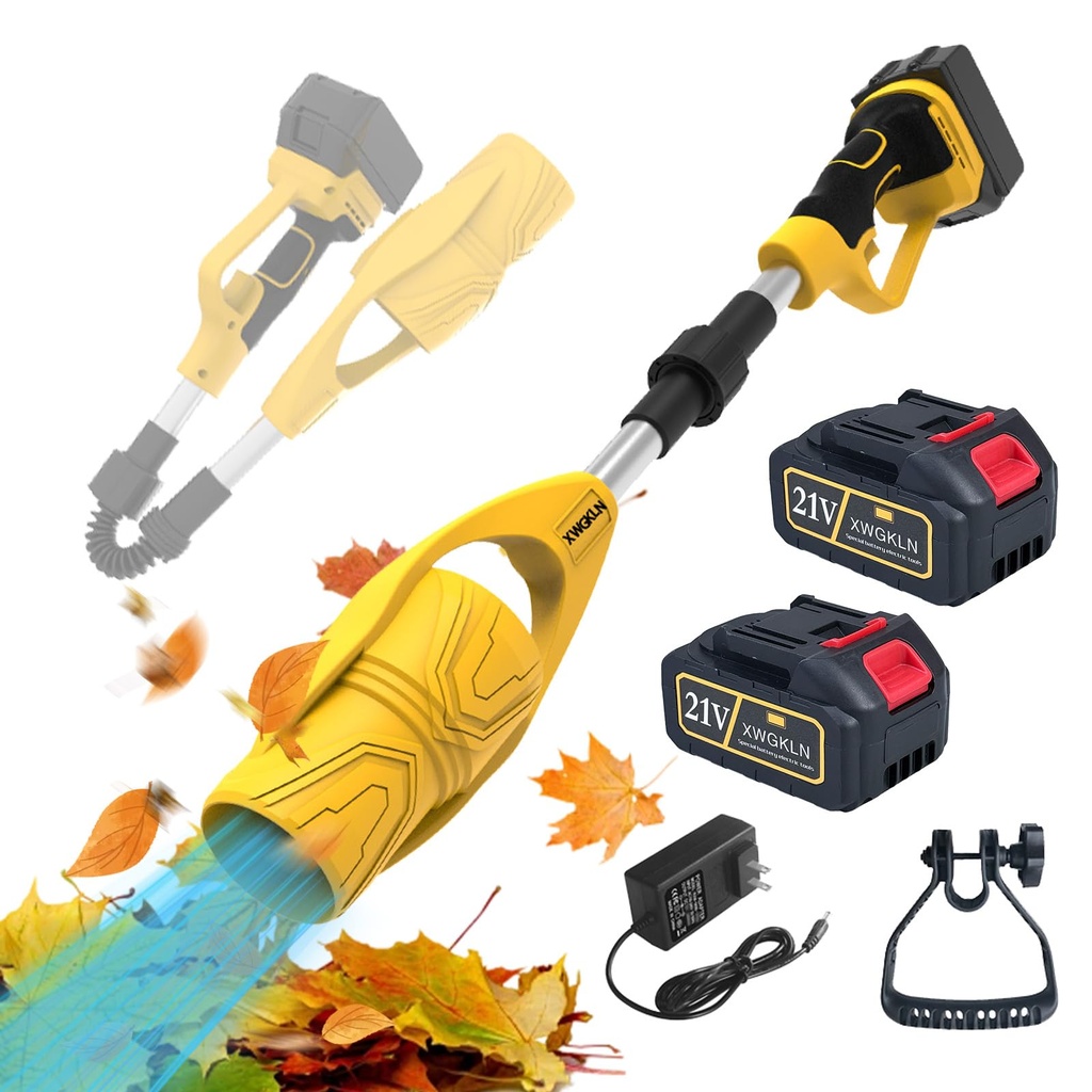 2.86Lb Leaf Blower, 180??Adjustable Blower Nozzle with 21V 6000mAh Battery, Max 29,000 RPM