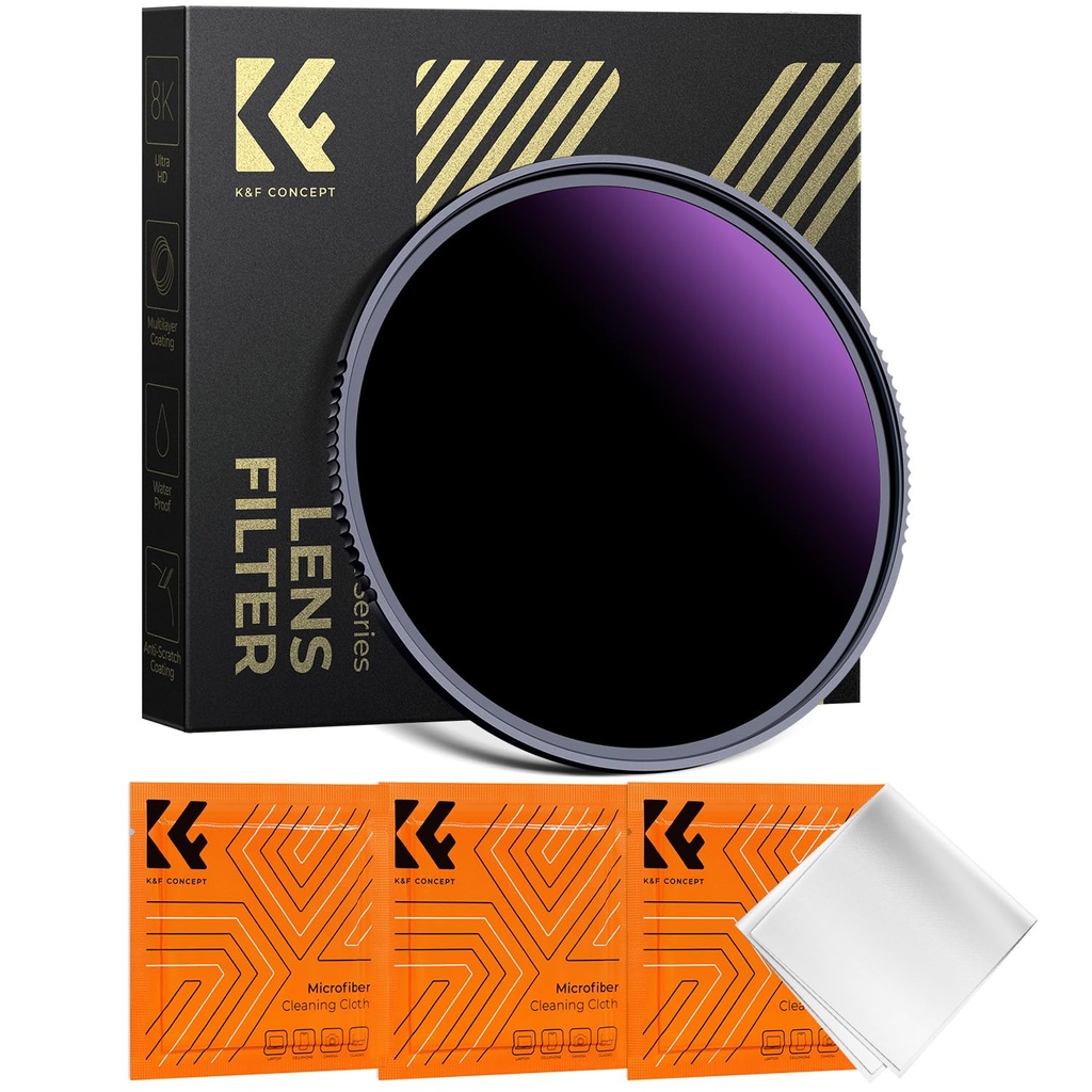 K&F CONCEPT 95mm ND1000000 Filter 20 Stop ND Filters Fixed ND Optical Glass Grey Neutral