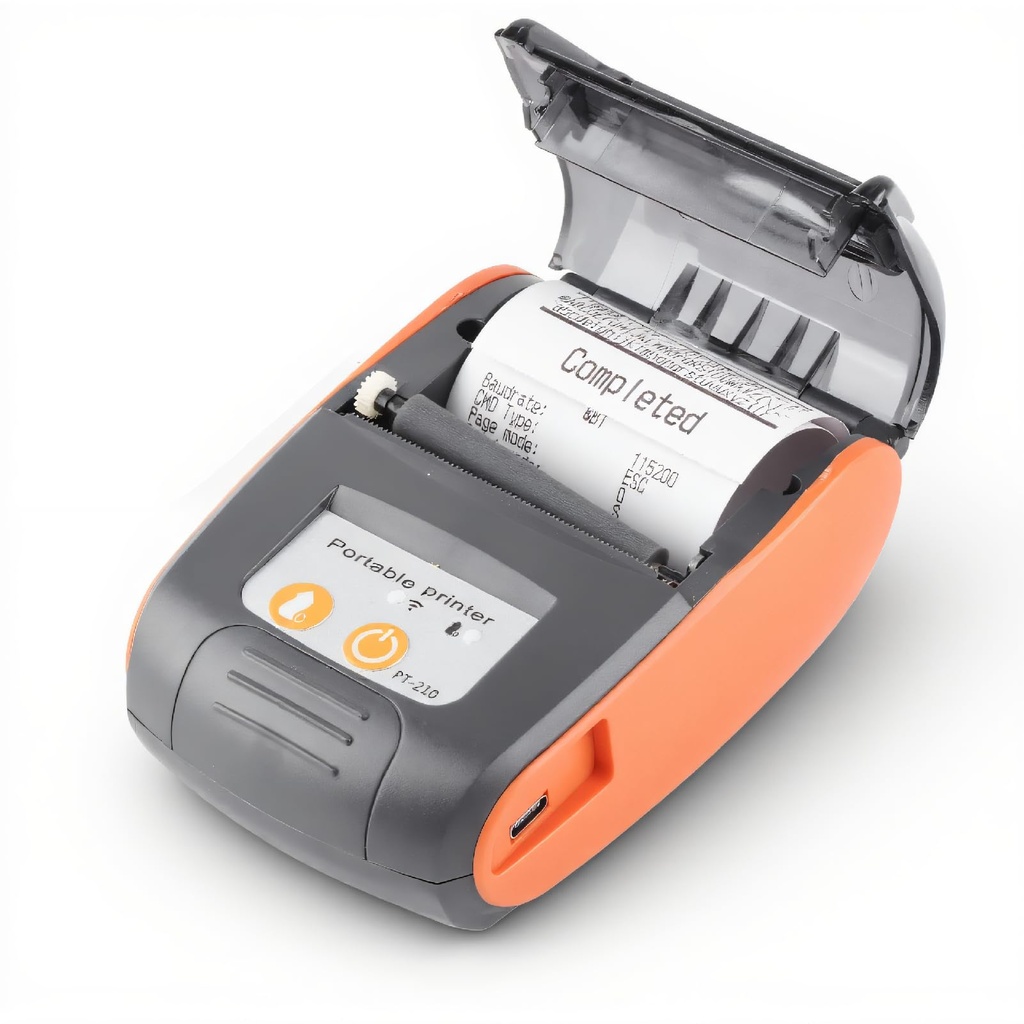 FAUOSWUK PT210 Thermal Receipt Printer, 58mm mini Thermal Printer BT 4.0 Thermal Printer wit