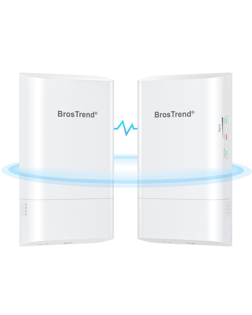 BrosTrend WiFi Bridge 5GHz 867Mbps, Point to Point Wireless Bridge, 1km Long Range Outdoor C