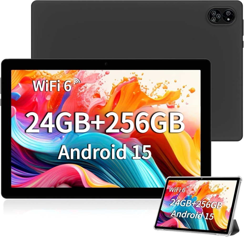 TANYIMING Android Tablet 10.1" inch, 4G LTE Dual SIM, 24GB RAM 256GB Storage,Supports exten
