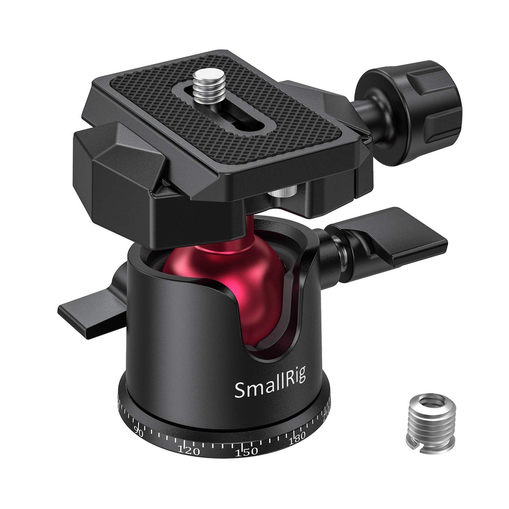 SMALLRIG Tripod Ball Head 360Ã‚Â° Panoramic, Mini Ball Head with with 1/4" Screw 3/8" Threa