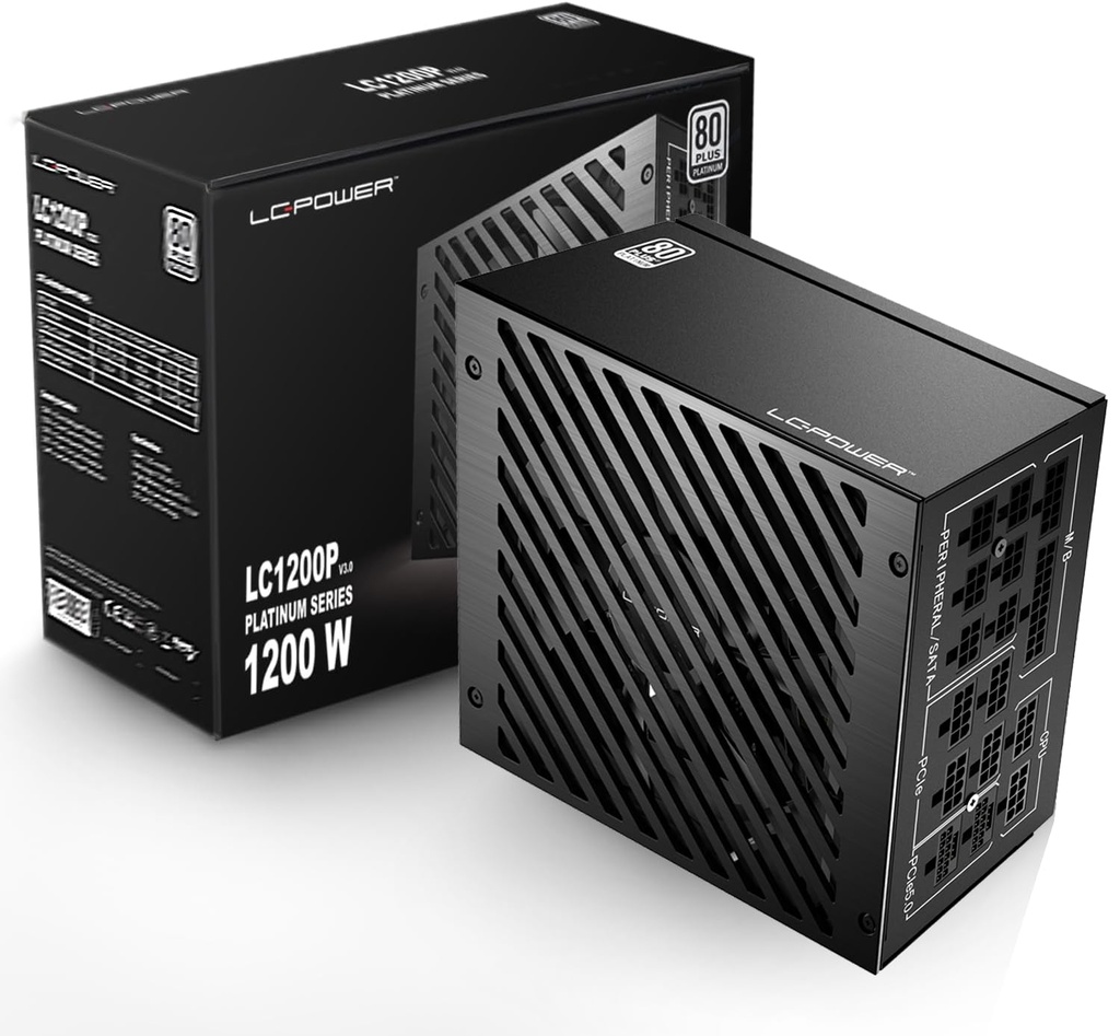 LC-POWER LC1200P V3.0 1200 W Full Modular 80 Plus Platinum 135 mm Fan Ultra-Low Noise Digita