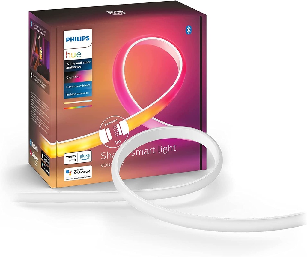 Philips Hue New Gradient Light Strip 1m Extension. for Syncing with Entertainment, Media an
