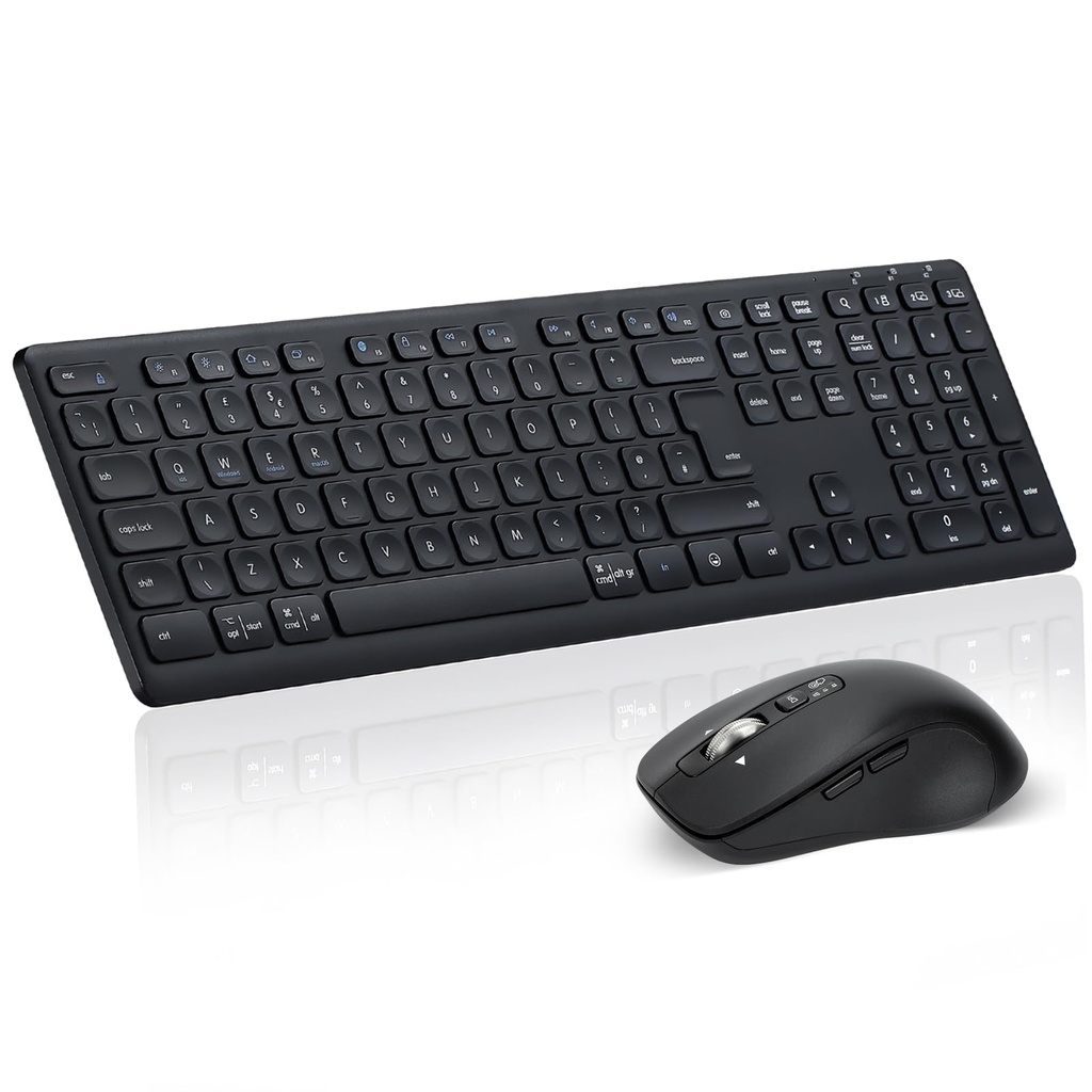 CITLLA Wireless Keyboard and Mouse Combo, Scissor-Switch Keys, 2-in-1 USB Receiver and Two