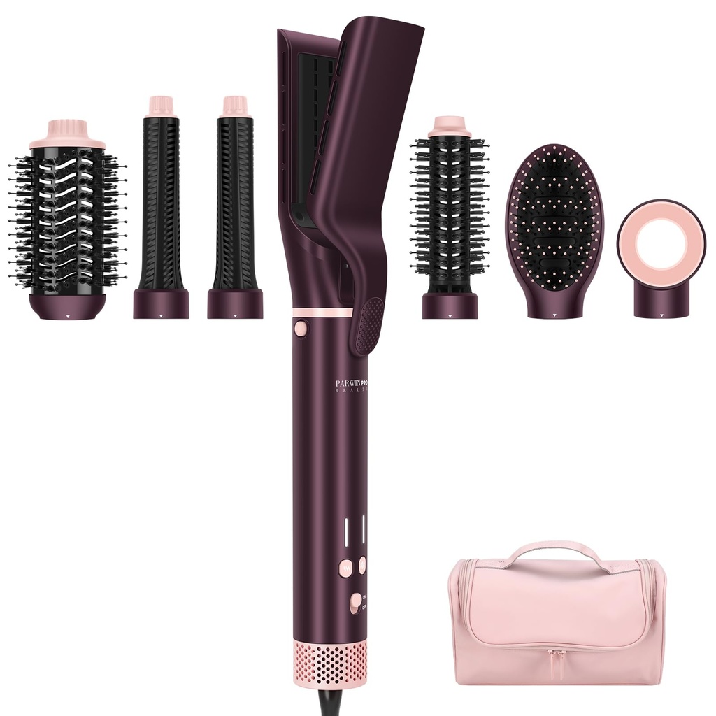 7-in-1 Hot Air Styler, Dual Voltage MaxAIR 2.0 Multi-Styler Set, High Speed Hair Dryer Brus