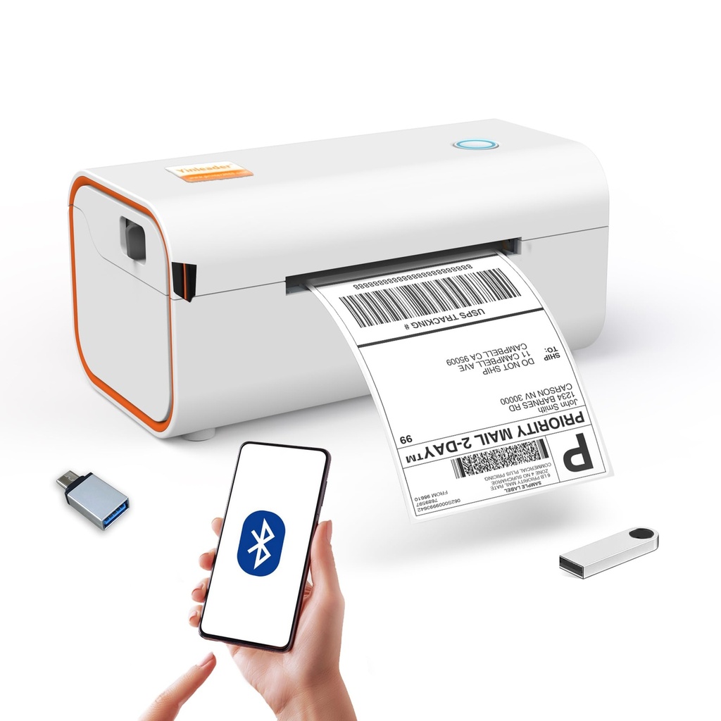 Yinleader Thermal Shipping Label Printer Bluetooth/USB, Thermal Printer 4x6, Postage Label Printer