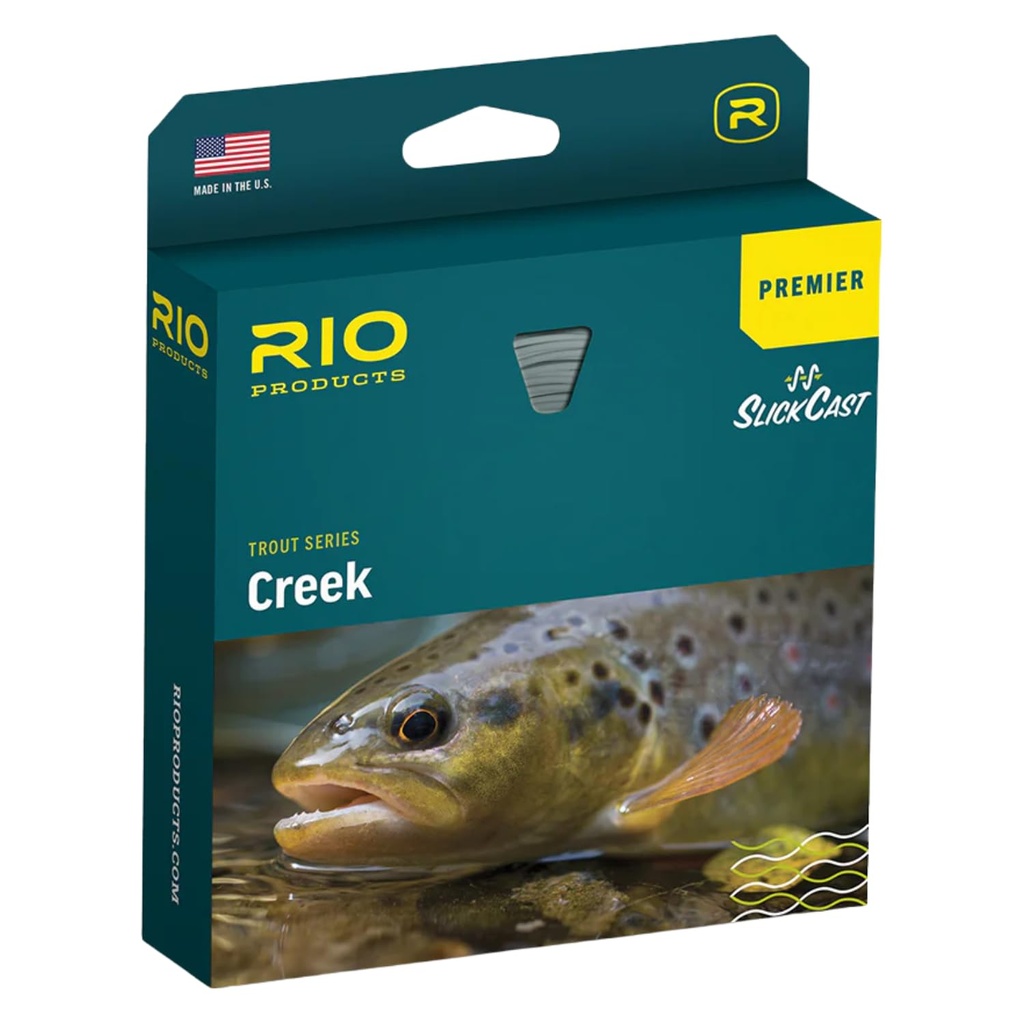 Rio Fly Creek Floating Trout Fly Line - WF5F, Green/Yellow, Supple Coldwater Core, SlickCas