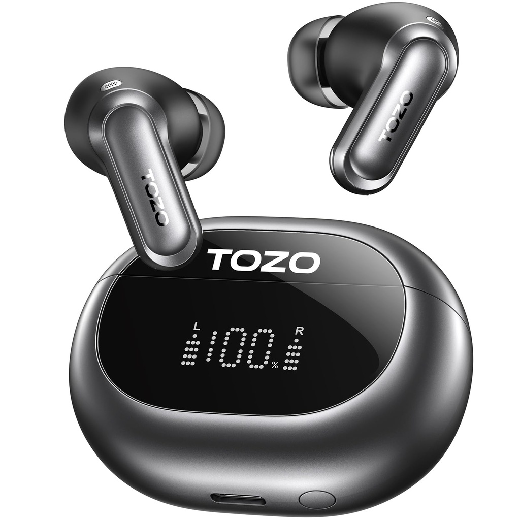 TOZO NC20 Active Noise Cancelling Wireless Earbuds, IPX8 Waterproof Ear Buds, LDAC Hi-Res