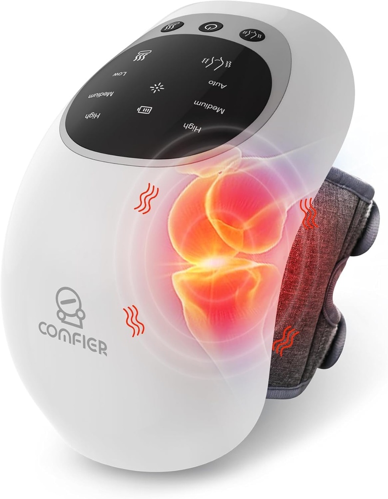COMFIER Cordless Knee Massager with Heat, Upgraded Heated Knee Brace with 18.9 Inch Knee 
