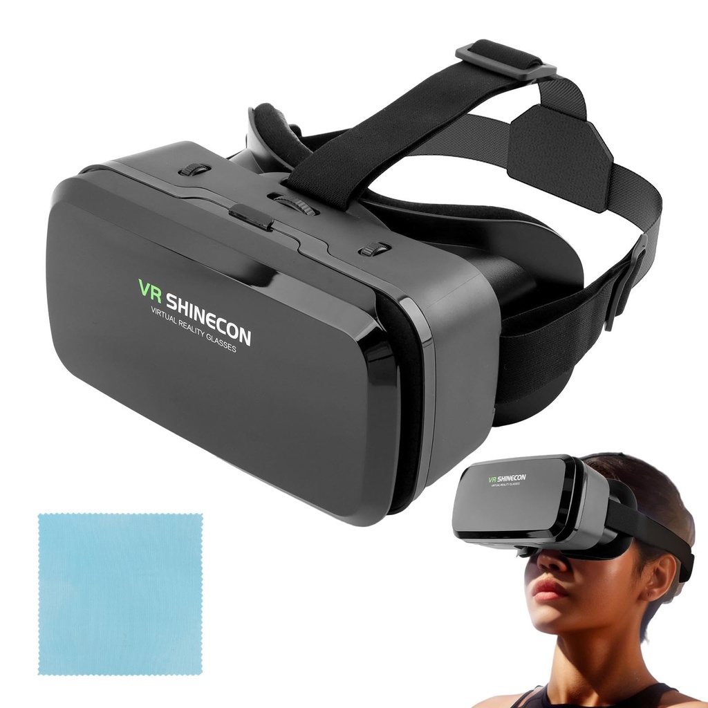 VR Headset 3D VR Glasses, Universal Virtual Reality Goggles for Kids & Adults, Adjustable Di