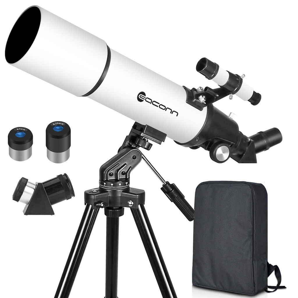 Telescopes for Adults Astronomy, 80mm Aperture 600mm Refractor Telescope for Kids & Beginne