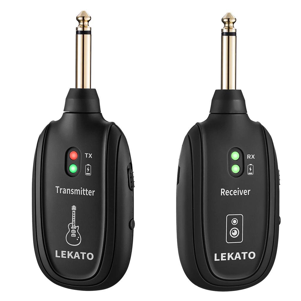 LEKATO Wireless Guitar System, Rechargeable Cordless Guitar Transmitter Receiver for Bass, V