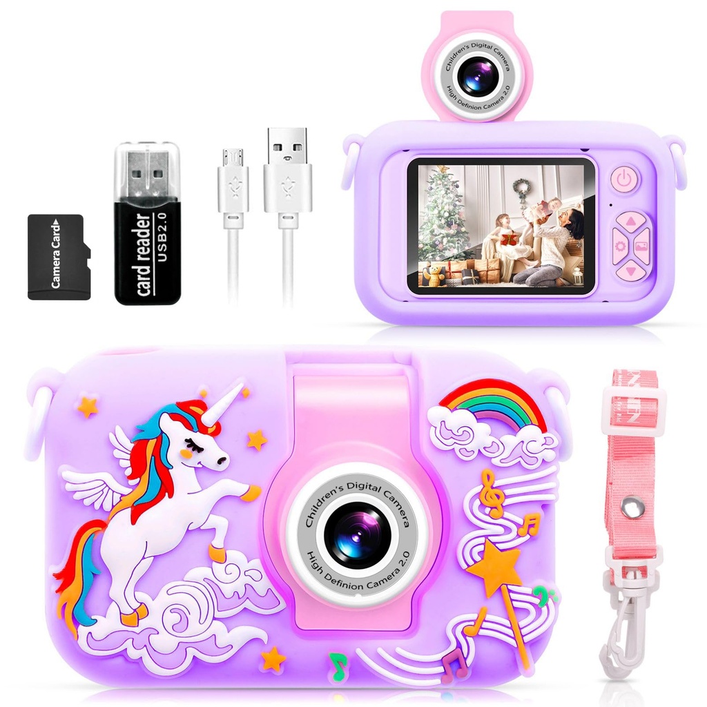 ARNSSIEN Kids Camera for 3-12 Year Old Boys/Girls with 180° Flip Lens, 2.4" Kids Selfie