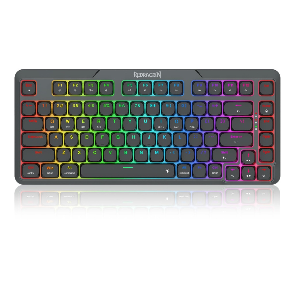 Redragon K706 PRO 75% Wireless Gasket RGB Gaming Keyboard, 3-Modes 82 Keys Compact Mechanic