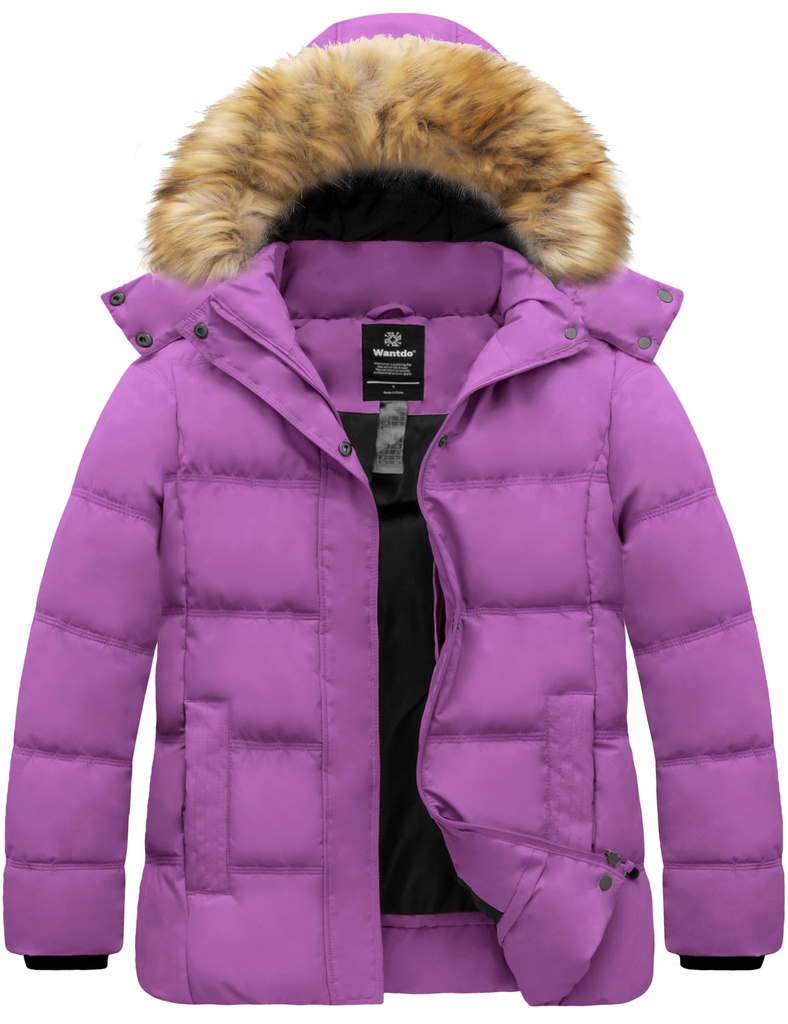 Wantdo Women's Plus Size Winter Coat Waterproof Puffer Jacket Warm Thicken Parka Size 3X