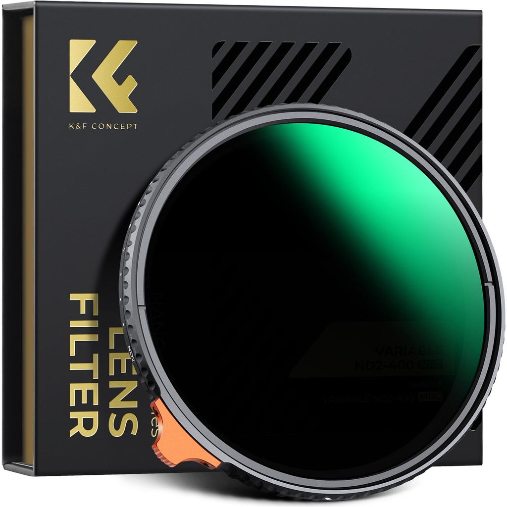K&F CONCEPT 62mm Variable ND Filter ND2- ND400 High Definition Nano X Adjustable Fader 