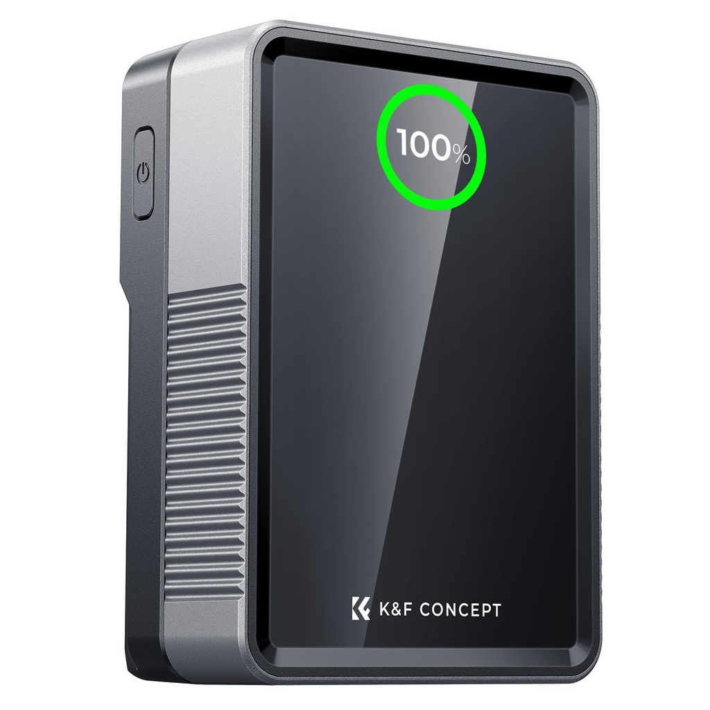K&F CONCEPT V Mount Battery 50Wh 3400mAh, Mini V Lock Battery with PD 65W Fast Charging, DC