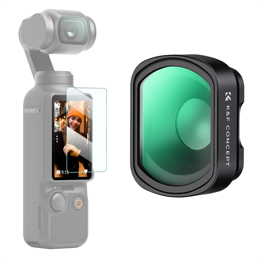 K&F CONCEPT Close Up Macro Lens Compatible with Osmo Pocket 4/3, 10X Magnification 25-40mm