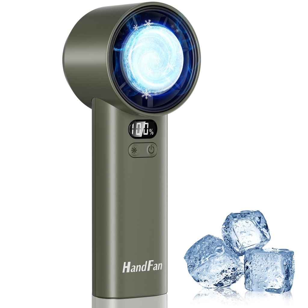 HandFan 5200mAh High Speed Handheld Turbo Fan, 13000 RPM Cooling Ice Fan, Rechargeable Mini