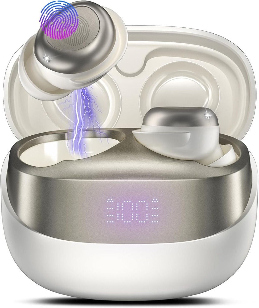 Wireless Earbuds, Mini Sleep Earbuds Bluetooth 5.4 Headphones In Ear Noise Cancelling Mic,