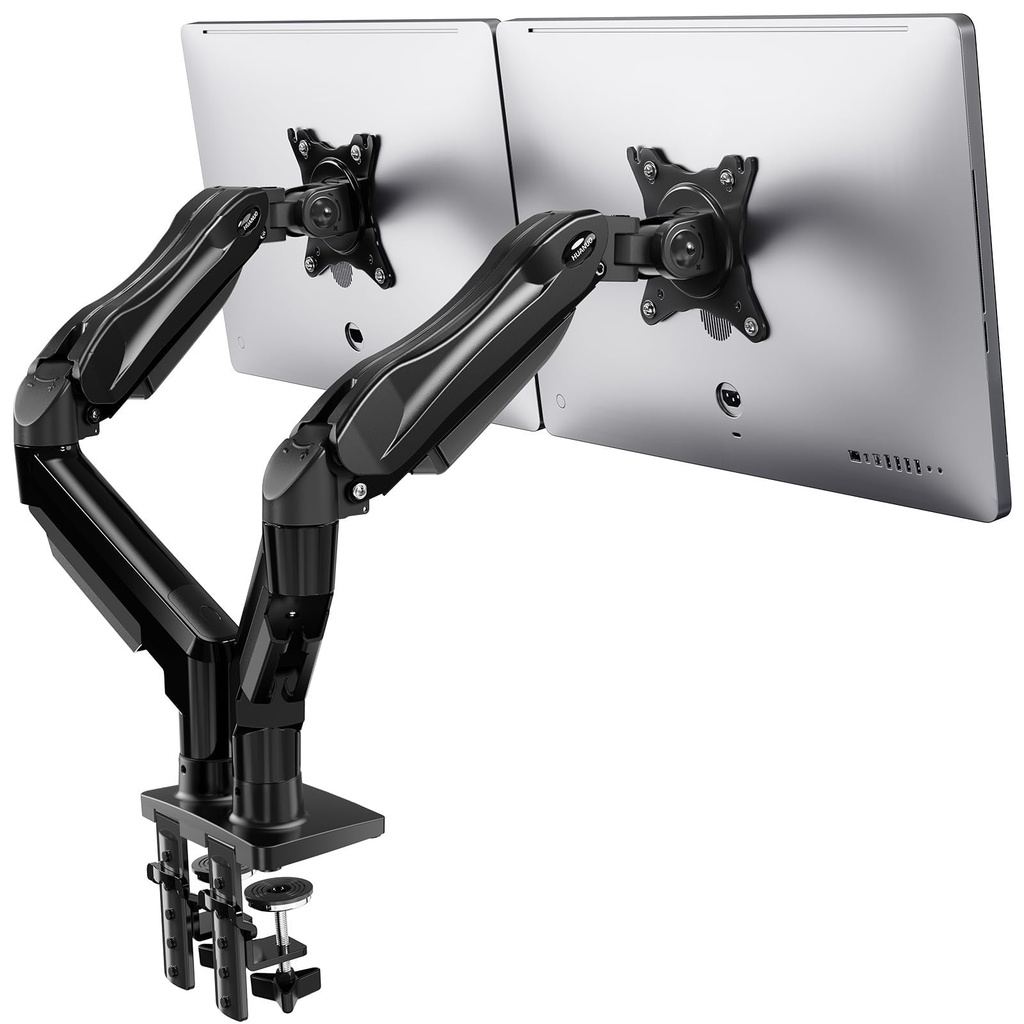 HUANUO Dual Monitor Stand for 13 to 32 Inch Screens, Dual Gaming Monitor Arm Desk Mount for