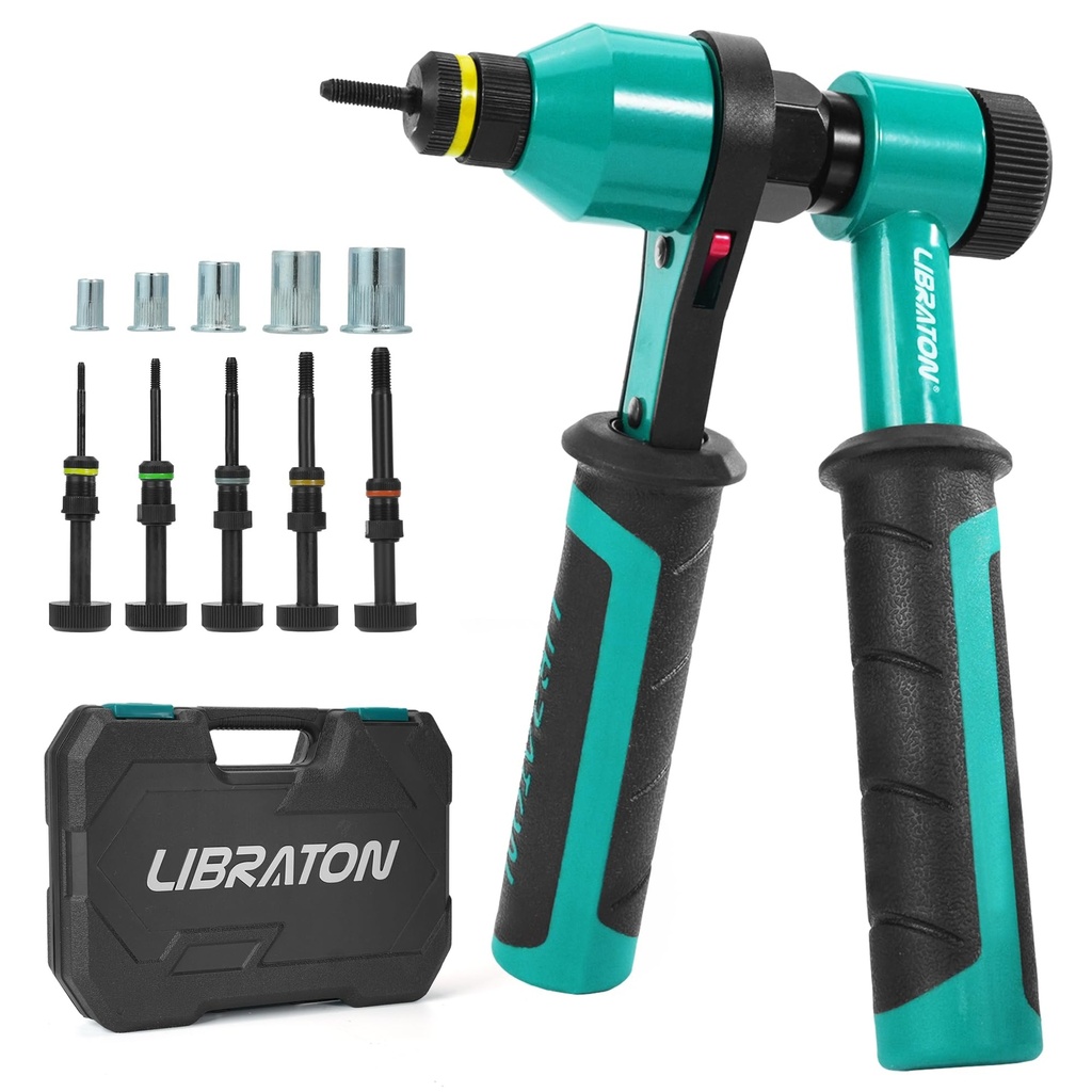 LIBRATON Rivet Nut Tool, Rivnut Tool, Professional Ratchet Nutsert Tool Kit, Nutsert Gun Kit