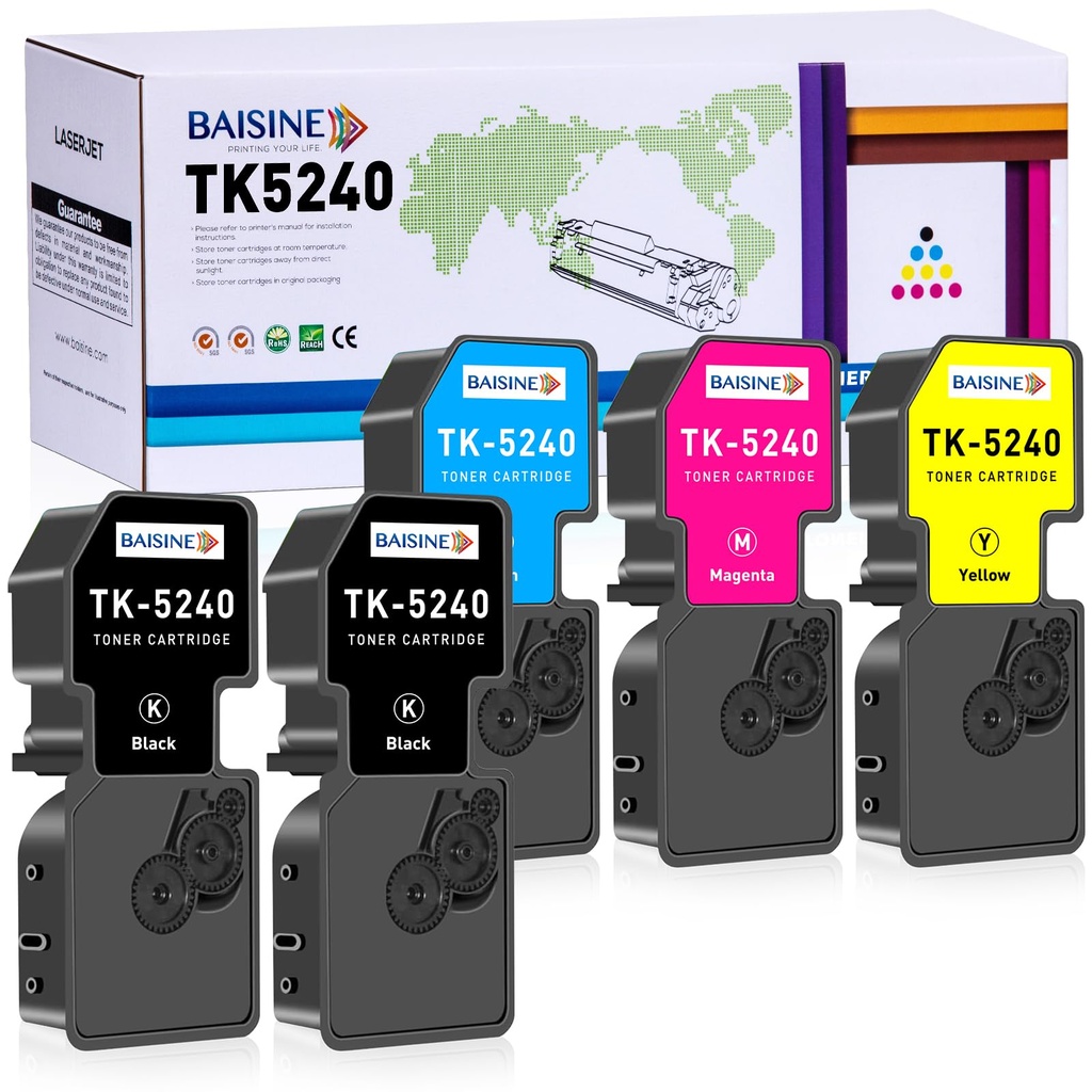 BAISINE Compatible for Kyocera Ecosys M5526cdw Toner, Repacement for Kyocera TK5240 TK-5240