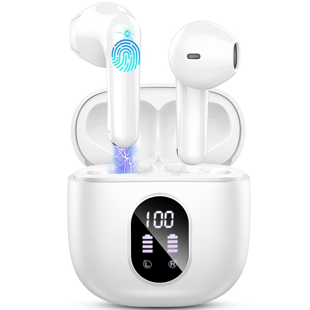 Wireless Earbuds, Bluetooth 5.3 Headphones 2024 Wireless Headphones in Ear with ENC Mic, Blu